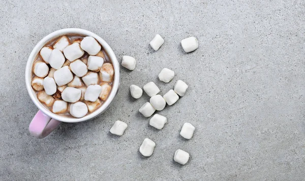 Heiße Schokolade Oder Kakaogetränk Einer Tasse Oder Einem Becher Draufsicht — Stockfoto