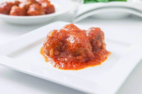 Seitan Vagy Tofu Hús Paradicsommártással Lemez — Stock Fotó