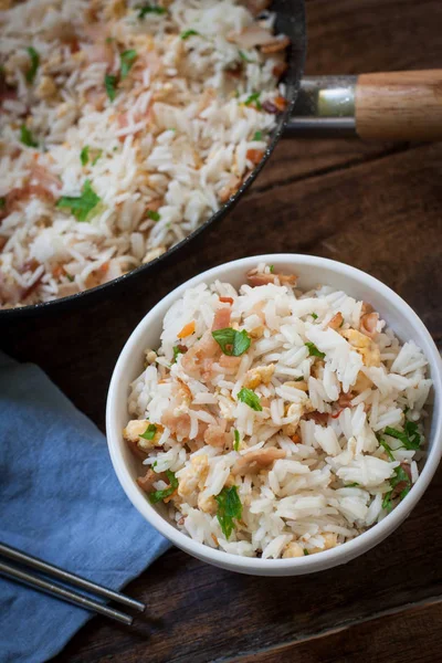 Styr Braten Reis Nach Chinesischer Art Mit Und Gemüse — Stockfoto