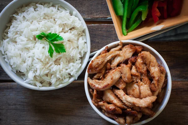 Chinese Chicken Soy Sauce Bowl Rice — Stock Photo, Image