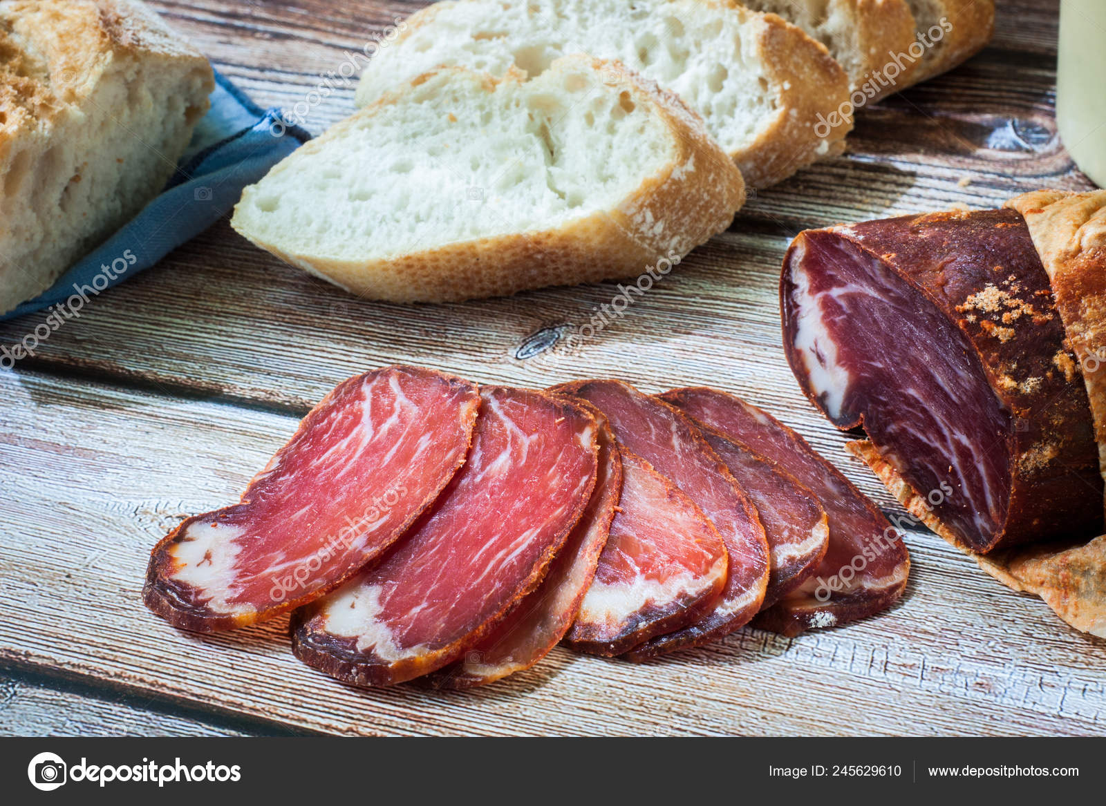 Cured Pork Loin Spanish Tapa Bread Stock Photo by ©trexec 245629610