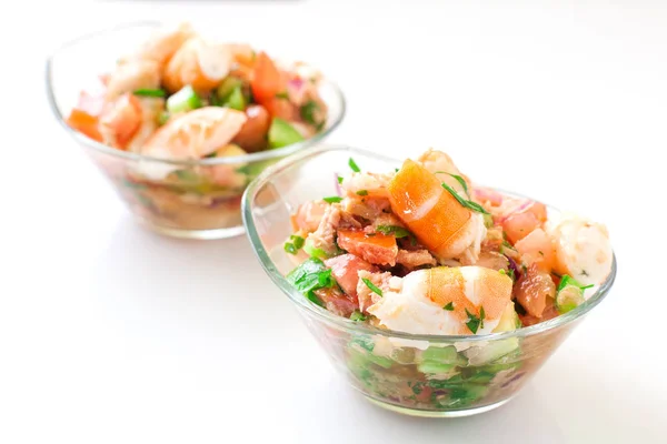 Čerstvé krevety salát — Stock fotografie