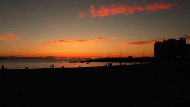 Skyline Della Città Costa Della Spiaggia Las Palmas Gran Canaria — Video Stock