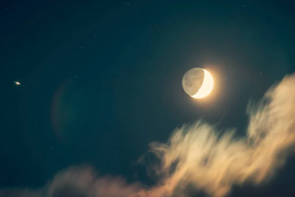 Notte di un'eclissi di luna — Foto Stock