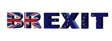 3D Brexit - bayraklı mektuplar - Birleşik Krallık ve Ue