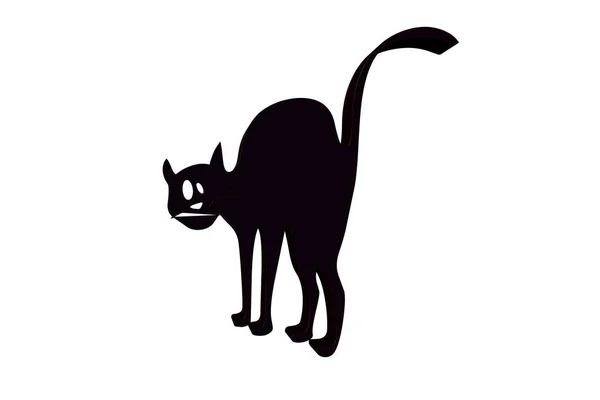 Object Isolated Black Cat Halloween Symbol — Stock Photo, Image