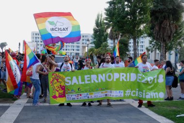 Salerno, Güney İtalya, 26 Mayıs 2018, Gay Pride olay: eşcinsel gurur Salerno.