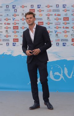 Giffoni Valle Piana, Sa, İtalya - 25 Temmuz 2018: Jeremy Irvine, Giffoni Film Festivali 2018 - üzerinde 25 Temmuz 2018 Giffoni Valle Piana, İtalya