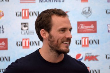 Giffoni Valle Piana, Sa, İtalya - 23 Temmuz 2018: Sam Claflin, Giffoni Film Festivali 2018 - üzerinde 23 Temmuz 2018 Giffoni Valle Piana, İtalya 