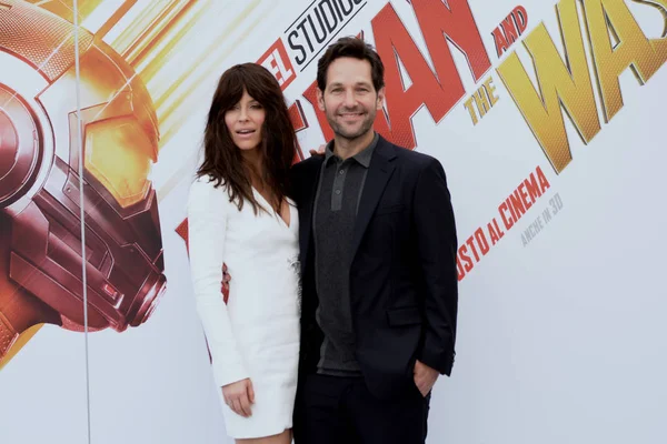 Giffoni Valle Piana Italy July 2018 Paul Rudd Evangeline Lilly — Stock Photo, Image