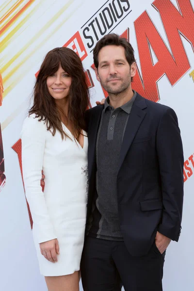 Giffoni Valle Piana, Sa, İtalya - 20 Temmuz 2018: Paul Rudd ve Evangeline Lilly Giffoni Festival 2018 - 20 Temmuz 2018 Giffoni Valle Piana, İtalya üzerinde Film 