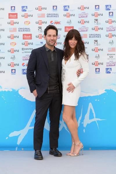 Giffoni Valle Piana, Sa, İtalya - 20 Temmuz 2018: Paul Rudd ve Evangeline Lilly Giffoni Festival 2018 - 20 Temmuz 2018 Giffoni Valle Piana, İtalya üzerinde Film 
