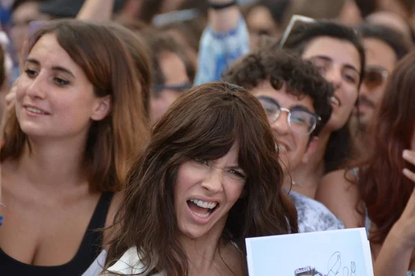 Giffoni Valle Piana, Sa, İtalya - 20 Temmuz 2018: Evangeline Lilly üzerinde 20 Temmuz 2018 Giffoni Valle Piana, İtalya Giffoni Film Festivali 2018- 