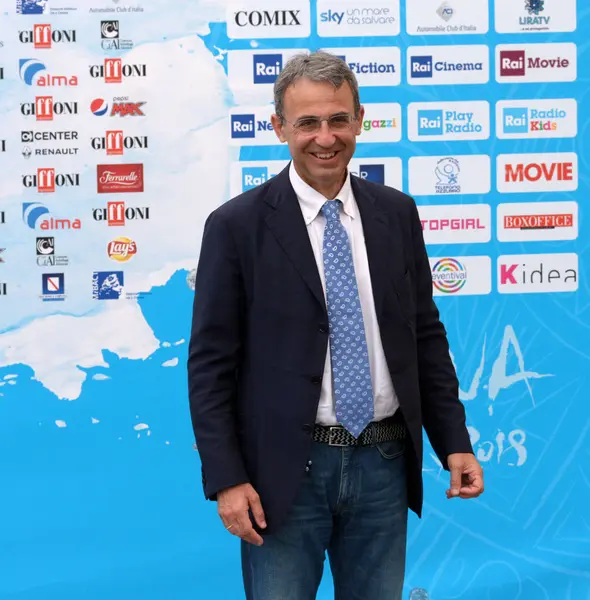 Giffoni Valle Piana, Sa, İtalya - 23 Temmuz 2018: Bakanı Sergio Costa adlı Giffoni Film Festivali 2018 - üzerinde 23 Temmuz 2018 Giffoni Valle Piana, İtalya 