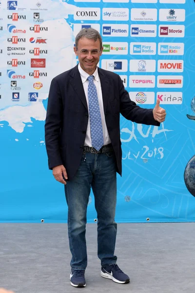 Giffoni Valle Piana, Sa, İtalya - 23 Temmuz 2018: Bakanı Sergio Costa adlı Giffoni Film Festivali 2018 - üzerinde 23 Temmuz 2018 Giffoni Valle Piana, İtalya 