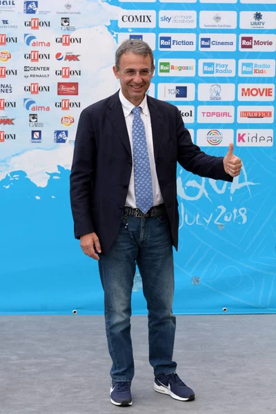 Giffoni Valle Piana, Sa, İtalya - 23 Temmuz 2018: Bakanı Sergio Costa adlı Giffoni Film Festivali 2018 - üzerinde 23 Temmuz 2018 Giffoni Valle Piana, İtalya 