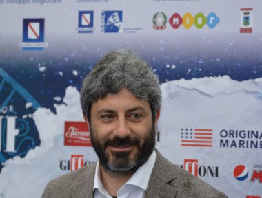 Giffoni Valle Piana, Sa, İtalya - 23 Temmuz 2018: Roberto Fico, Giffoni Film Festivali 2018 - üzerinde 23 Temmuz 2018 Giffoni Valle Piana, İtalya