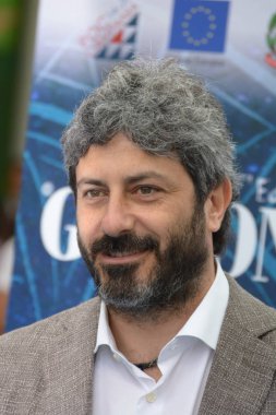 Giffoni Valle Piana, Sa, İtalya - 23 Temmuz 2018: Roberto Fico, Giffoni Film Festivali 2018 - üzerinde 23 Temmuz 2018 Giffoni Valle Piana, İtalya