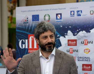 Giffoni Valle Piana, Sa, İtalya - 23 Temmuz 2018: Roberto Fico, Giffoni Film Festivali 2018 - üzerinde 23 Temmuz 2018 Giffoni Valle Piana, İtalya