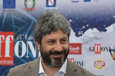 Giffoni Valle Piana, Sa, İtalya - 23 Temmuz 2018: Roberto Fico, Giffoni Film Festivali 2018 - üzerinde 23 Temmuz 2018 Giffoni Valle Piana, İtalya