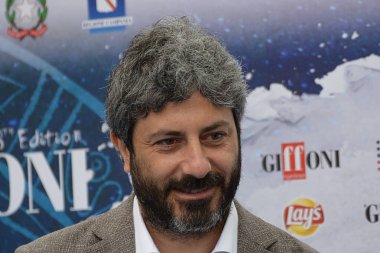 Giffoni Valle Piana, Sa, İtalya - 23 Temmuz 2018: Roberto Fico, Giffoni Film Festivali 2018 - üzerinde 23 Temmuz 2018 Giffoni Valle Piana, İtalya