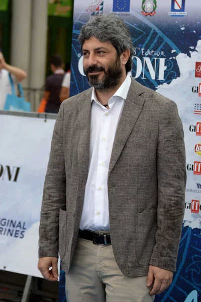 Giffoni Valle Piana, Sa, İtalya - 23 Temmuz 2018: Roberto Fico, Giffoni Film Festivali 2018 - üzerinde 23 Temmuz 2018 Giffoni Valle Piana, İtalya