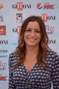 Giffoni Valle Piana, Sa, İtalya - 21 Temmuz 2018: Lucia Borgonzoni, Giffoni Film Festivali 2018 - üzerinde 21 Temmuz 2018 Giffoni Valle Piana, İtalya 