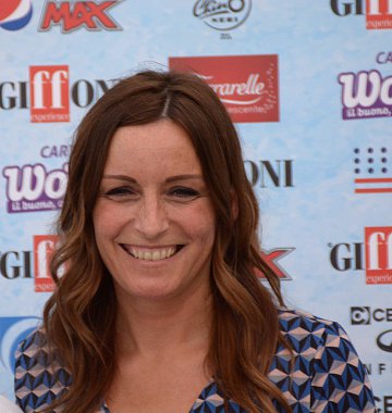 Giffoni Valle Piana, Sa, İtalya - 21 Temmuz 2018: Lucia Borgonzoni, Giffoni Film Festivali 2018 - üzerinde 21 Temmuz 2018 Giffoni Valle Piana, İtalya