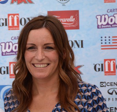 Giffoni Valle Piana, Sa, İtalya - 21 Temmuz 2018: Lucia Borgonzoni, Giffoni Film Festivali 2018 - üzerinde 21 Temmuz 2018 Giffoni Valle Piana, İtalya