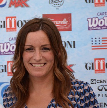 Giffoni Valle Piana, Sa, İtalya - 21 Temmuz 2018: Lucia Borgonzoni, Giffoni Film Festivali 2018 - üzerinde 21 Temmuz 2018 Giffoni Valle Piana, İtalya