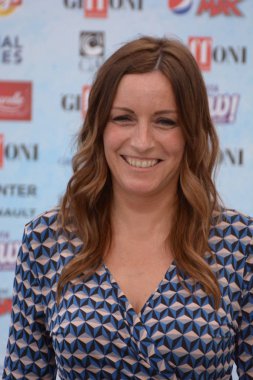 Giffoni Valle Piana, Sa, İtalya - 21 Temmuz 2018: Lucia Borgonzoni, Giffoni Film Festivali 2018 - üzerinde 21 Temmuz 2018 Giffoni Valle Piana, İtalya 