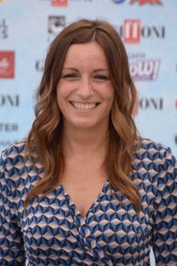 Giffoni Valle Piana, Sa, İtalya - 21 Temmuz 2018: Lucia Borgonzoni, Giffoni Film Festivali 2018 - üzerinde 21 Temmuz 2018 Giffoni Valle Piana, İtalya 