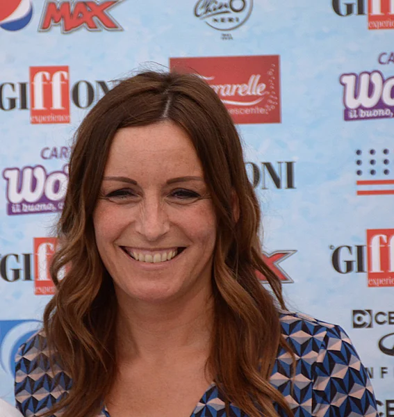 Giffoni Valle Piana, Sa, İtalya - 21 Temmuz 2018: Lucia Borgonzoni, Giffoni Film Festivali 2018 - üzerinde 21 Temmuz 2018 Giffoni Valle Piana, İtalya