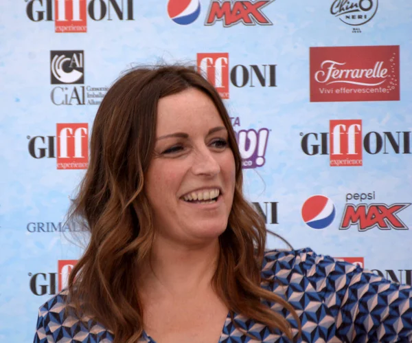 Giffoni Valle Piana, Sa, İtalya - 21 Temmuz 2018: Lucia Borgonzoni, Giffoni Film Festivali 2018 - üzerinde 21 Temmuz 2018 Giffoni Valle Piana, İtalya 