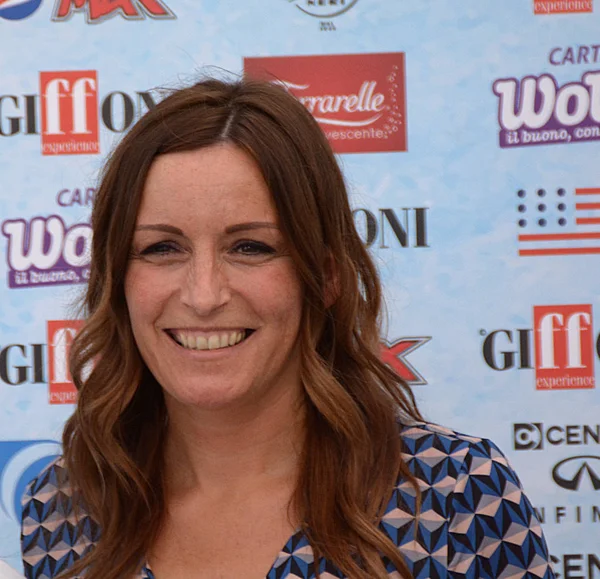 Giffoni Valle Piana, Sa, İtalya - 21 Temmuz 2018: Lucia Borgonzoni, Giffoni Film Festivali 2018 - üzerinde 21 Temmuz 2018 Giffoni Valle Piana, İtalya