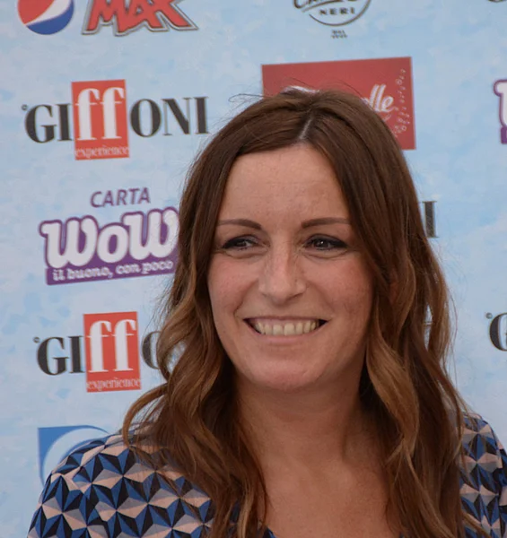 Giffoni Valle Piana, Sa, İtalya - 21 Temmuz 2018: Lucia Borgonzoni, Giffoni Film Festivali 2018 - üzerinde 21 Temmuz 2018 Giffoni Valle Piana, İtalya