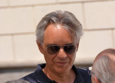 Giffoni Valle Piana, Sa, İtalya - 20 Temmuz 2018: Andrea Bocelli, Giffoni Film Festivali 2018 - üzerinde 20 Temmuz 2018 Giffoni Valle Piana, İtalya
