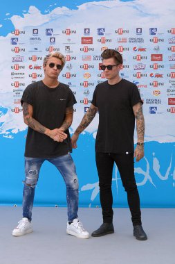 Giffoni Valle Piana, Sa, İtalya - 20 Temmuz 2018: Benji ve Fede Giffoni, Festival 2018 - 20 Temmuz 2018 Giffoni Valle Piana, İtalya üzerinde Film
