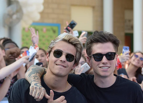 Giffoni Valle Piana, Sa, İtalya - 20 Temmuz 2018: Benji ve Fede Giffoni, Festival 2018 - 20 Temmuz 2018 Giffoni Valle Piana, İtalya üzerinde Film