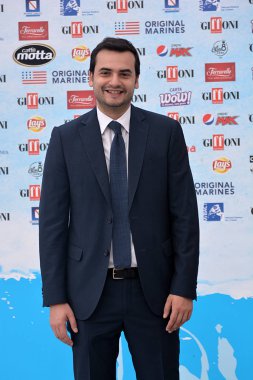 Giffoni Valle Piana, Sa, İtalya - 27 Temmuz 2018: Carlo Sibilia, Giffoni Film Festivali 2018 - üzerinde 27 Temmuz 2018 Giffoni Valle Piana, İtalya