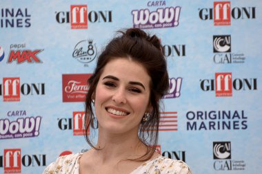 Giffoni Valle Piana, Sa, İtalya - 22 Temmuz 2018: Diana Del Bufalo, Giffoni Film Festivali 2018 - üzerinde 22 Temmuz 2018 Giffoni Valle Piana, İtalya