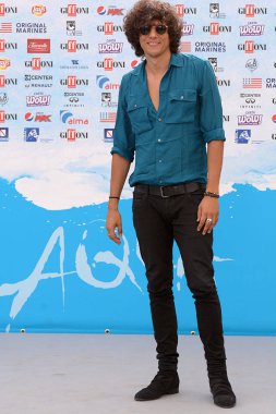 Giffoni Valle Piana, Sa, İtalya - 21 Temmuz 2018: Ermal Meta, Giffoni Film Festivali 2018 - üzerinde 21 Temmuz 2018 Giffoni Valle Piana, İtalya