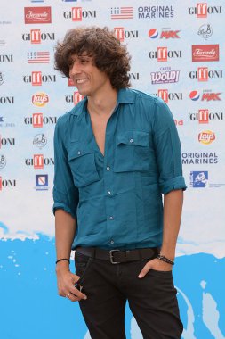 Giffoni Valle Piana, Sa, İtalya - 21 Temmuz 2018: Ermal Meta, Giffoni Film Festivali 2018 - üzerinde 21 Temmuz 2018 Giffoni Valle Piana, İtalya