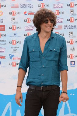 Giffoni Valle Piana, Sa, İtalya - 21 Temmuz 2018: Ermal Meta, Giffoni Film Festivali 2018 - üzerinde 21 Temmuz 2018 Giffoni Valle Piana, İtalya