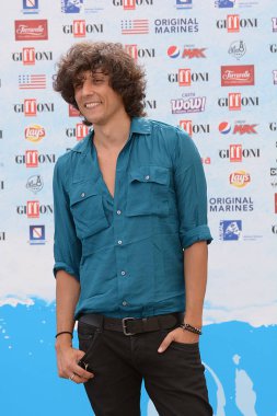 Giffoni Valle Piana, Sa, İtalya - 21 Temmuz 2018: Ermal Meta, Giffoni Film Festivali 2018 - üzerinde 21 Temmuz 2018 Giffoni Valle Piana, İtalya