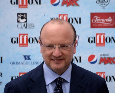 Giffoni Valle Piana, Sa, İtalya - 24 Temmuz 2018: Vincenzo Boccia, Giffoni Film Festivali 2018 - üzerinde 24 Temmuz 2018 Giffoni Valle Piana, İtalya