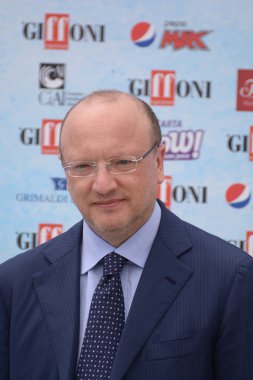 Giffoni Valle Piana, Sa, İtalya - 24 Temmuz 2018: Vincenzo Boccia, Giffoni Film Festivali 2018 - üzerinde 24 Temmuz 2018 Giffoni Valle Piana, İtalya