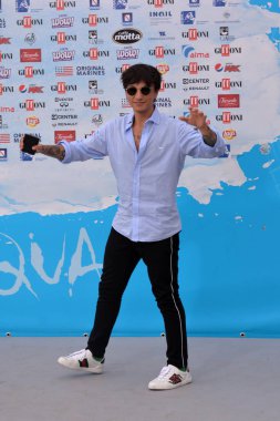 Giffoni Valle Piana, Sa, İtalya - 27 Temmuz 2018: Niccolo 'Moriconi takma adı ultimo, Giffoni Film Festivali 2018 - 27 Temmuz 2018 tarihinde Giffoni Valle Piana, İtalya 