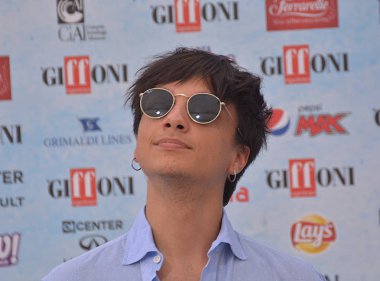 Giffoni Valle Piana, Sa, İtalya - 27 Temmuz 2018: Niccolo 'Moriconi takma adı ultimo, Giffoni Film Festivali 2018 - 27 Temmuz 2018 tarihinde Giffoni Valle Piana, İtalya 