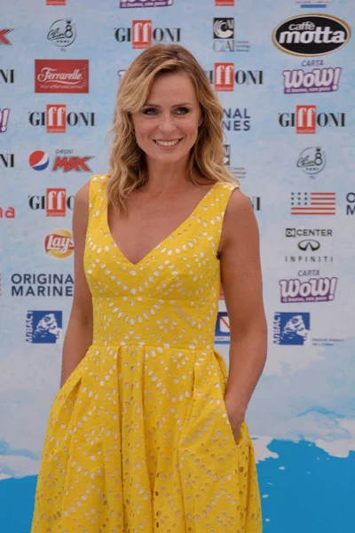 Giffoni Valle Piana, Sa, İtalya - 24 Temmuz 2018: Serena Autieri, Giffoni Film Festivali 2018 - üzerinde 24 Temmuz 2018 Giffoni Valle Piana, İtalya 